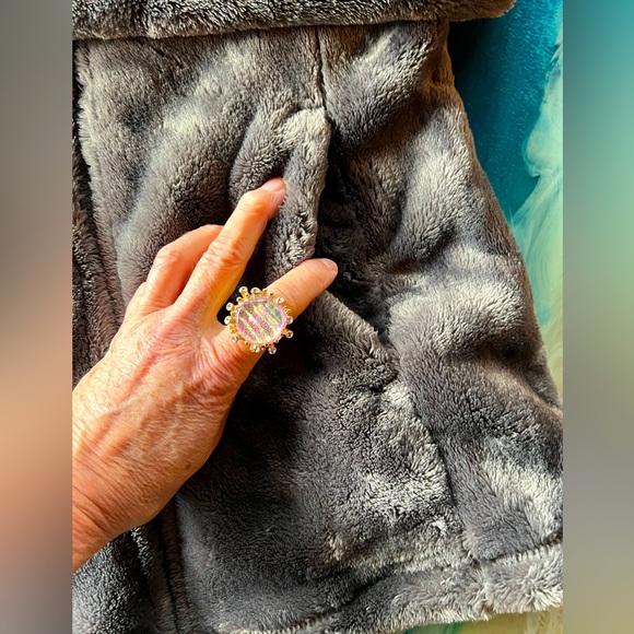 NWOT 32 DEGREES HEAT PLUSH ZIP UP JACKET/COAT. Rich, Gray w pockets Size M - Picture 3 of 9